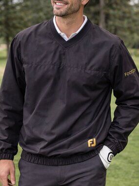 FootJoy Black and Gold Windbreaker Size Large